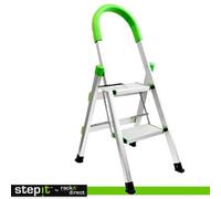 Stepit 2 Step Ladder - Portable Folding Aluminium With Deep Steps, Soft Grip, Rubber Hand Grip, 150Kg Capacity, 2 Year Warranty