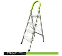 Stepit 4 Step Ladder 3 Year Warranty 150Kg Capacity Portable Folding Aluminium Anti-Slip Grip Safety Ladders