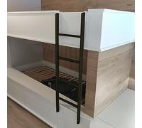 Stepladders Short Ladder for Twin Bunk Bed, Hanging Ladder with Mounting Hooks, Smooth Metal Ladder Easy to Move, Lightweight Home Dorm Bunk Ladder (Color : Black, Size : 116cm (45 5/8") H)