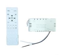 Stepless Dimming Remote Control and Controller | for Concealed Ceiling Fan Lights, 6-Speed Fan Timer Reverse Function, AC 165-240V LED Driver 24-60W x 2