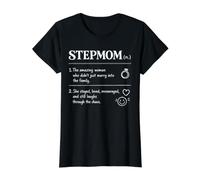 Stepmom Blended Family Loving Bonus Mom Support Definition Value Graphic T-Shirt, Women, Black, XL