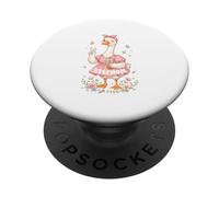 Stepmom Mother's Day Goose Bow Tie Drinking Coffee Farmer PopSockets Adhesive PopGrip