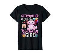 Stepmother of the Birthday Girl Axolotl Birthday Party T-Shirt