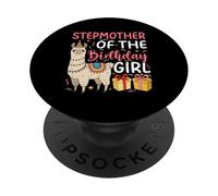 Stepmother of the Birthday Girl Llama Birthday Party PopSockets Adhesive PopGrip