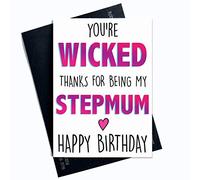 Stepmum Birthday Cards Greeting Cards Gift for Stepmum You're Wicked Thanks for Being My Stepmum Happy Birthday Cards Birthday Gift PC408