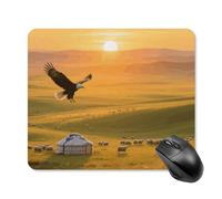Steppe Sunset Mouse Pad Square Mice Mat Waterproof Computer Mousepad with Non-Slip Rubber Base Wireless Mice Pad for Laptop Office Home Personalized Gaming Mousepad 25 * 30cm