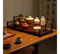 Stepped Bamboo Wood Multi-Layer Coffee Mug Shelf Countertop Home Office Teaware Display Rack Tiered Design Mug Holder Rack for Coffee Bar, Kitchen(Dark walnut color,50*24*12cm/19.7*9.4*4.7in)