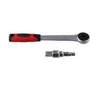 Stepped Radiator Ratchet Spanner Set with 276mm Carbon Steel Handle, 10-21mm Adjustable Nipple Wrench for Heating System Valves,(A)