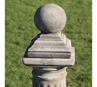 Stepped Stone Ball Finials | Limestone Gate Post Tops Garden Ornament Pillar Cap