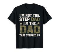 Stepped up Dad American Bonus Dad Camo Flag Fathers Day Gift T-Shirt