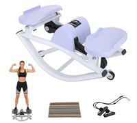 Stepper Exercise Machine for Home Portable Compact Leg Glutes Abs Core Exerciser The Rock Side to Side Stepper Machine with Resistance Bands(Purple)