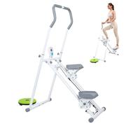 Stepper Machine for Home Exercise, Folding Vertical Mini Stepper Portable Stair Climber with LCD Display Adjustable Handlebars & Pedal 330LBS Load Leg Workout Equipment for Women&Men White White