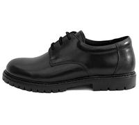 Steppe's Archie Black Leather Older Boy School Shoe - Lace Up Derby Plain Toe - Cushioned Comfort, Durable TPR Outsole, Back to School (Black, UK Footwear Size System, Little Kid, Numeric, Medium, 5)