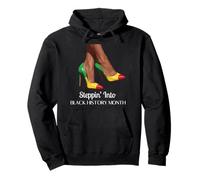 Steppin Into Black History Month Stylish Afro Pride Design Pullover Hoodie