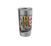 Steppin into Juneteenth African Queen African American Women Stainless Steel Insulated Tumbler