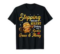 Steppin' Into My August Birthday Christian Afro Woman Hat T-Shirt