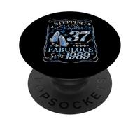 Stepping Into 37 Fabulous Since 1989 37th Birthday Women PopSockets Adhesive PopGrip