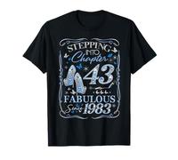 Stepping Into 43 Fabulous Since 1983 43rd Birthday Women T-Shirt