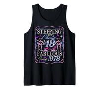 Stepping Into 48 Fabulous Since 1978 48th Birthday Women Tank Top