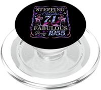 Stepping Into 71 Fabulous Since 1955 71st Birthday Women PopSockets PopGrip for MagSafe