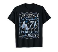 Stepping Into 71 Fabulous Since 1955 71st Birthday Women T-Shirt