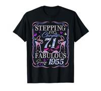 Stepping Into 71 Fabulous Since 1955 71st Birthday Women T-Shirt