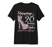 Stepping Into My 20th Birthday with God's Grace & Mercy Premium T-Shirt
