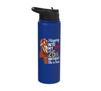 Stepping Into My 25th Birthday Like A Boss Birthday Queen Stainless Steel Insulated Water Bottle