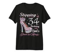 Stepping Into My 34th Birthday with God's Grace & Mercy Premium T-Shirt