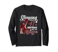 Stepping Into My 41st Birthday Like A Queen High Heels Girl Long Sleeve T-Shirt