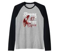 Stepping Into My 41st Birthday Like A Queen High Heels Girl Raglan Baseball Tee