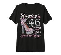 Stepping Into My 46th Birthday with God's Grace & Mercy Premium T-Shirt