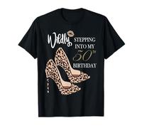 Stepping Into My 50th Birthday Leopard Print Cheetah Heels T-Shirt