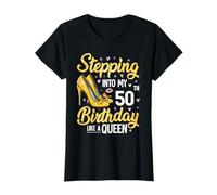Stepping Into My 50th Birthday Shirt Women 50 Year Old Bday T-Shirt