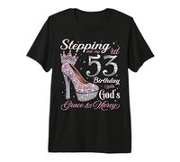 Stepping Into My 53rd Birthday with God's Grace & Mercy Premium T-Shirt