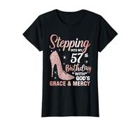 Stepping Into My 57th Birthday Shirt Women 57 Year Old Bday T-Shirt