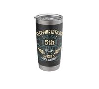 Stepping into My 5th Birthday Religious Bday Party Theme Stainless Steel Insulated Tumbler