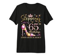 Stepping Into My 65th Birthday with God's Grace & Mercy Cute Premium T-Shirt