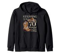 Stepping Into My 70th Birthday With God's Grace & Mercy Zip Hoodie