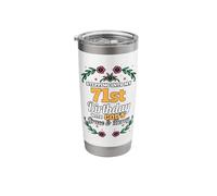Stepping into My 71st Birthday Religious Bday Party Theme Stainless Steel Insulated Tumbler