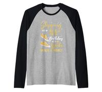 Stepping Into My 81St Birthday with Gods Grace and Mercy Raglan Baseball Tee