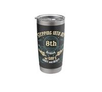 Stepping into My 8th Birthday Religious Bday Party Theme Stainless Steel Insulated Tumbler