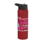 Stepping Into My June Birthday with God's Grace and Mercy Stainless Steel Insulated Water Bottle