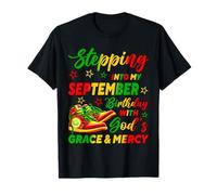 Stepping Into My September Birthday African American Shoes T-Shirt