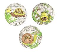 Stepping Stone， 3pcs Dimensional Round Walkway Path Stones with Butterflies, Animals or Birds Print, Fun Cute Yard Lawn Step Stone(Animals,24.5 cm)