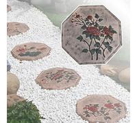 Stepping Stone, Eco-Friendly Resinous Garden Step Stones, Octagonal Courtyard/Path/Lawn/Backyard Decorative Stone(Chrysanthemum)