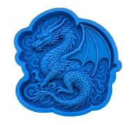 Stepping Stone Mold, Whimsical Fantasy Garden Art Concrete Mould | DIY Cement Paver Stone Mould, Dragon/Frog/Mermaid Design, Reusable Concrete Casting Molds for Patio, Backyard, Garden