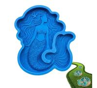 Stepping Stone Mold, Whimsical Fantasy Garden Art Concrete Mould | DIY Cement Paver Stone Mould, Dragon/Frog/Mermaid Design, Reusable Concrete Casting Molds for Patio, Backyard, Garden