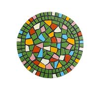 Stepping Stone， Multicolored Round Walkway Landscaping Decorative Stones, Eco-Friendly Resinous Outdoor Pathways Décor Pavers(Green)