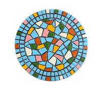 Stepping Stone， Multicolored Round Walkway Landscaping Decorative Stones, Eco-Friendly Resinous Outdoor Pathways Décor Pavers(Blue)